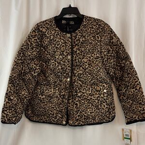 NWT Michael Michael Kors szL Leopard Print Packable Puffer Jacket…
